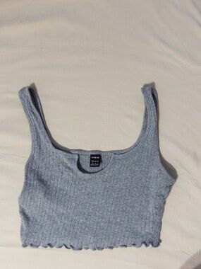 SHEIN Light Gray Ribbed Cropped Tank